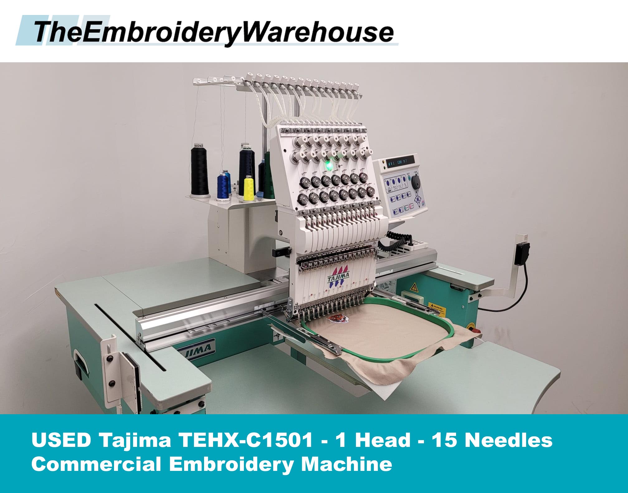 Tajima TEHXC1501 1 Head 15 Needles Commercial Embroidery Machine